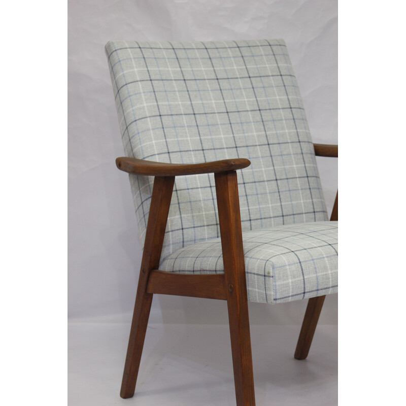 Vintage Scandinavian armchair in grey fabric