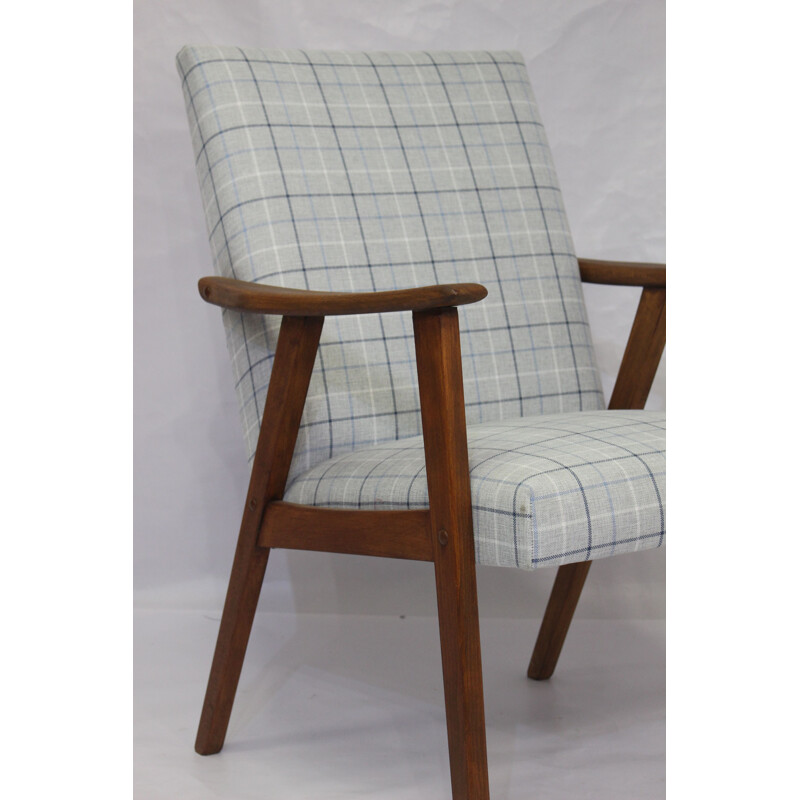 Vintage Scandinavian armchair in grey fabric