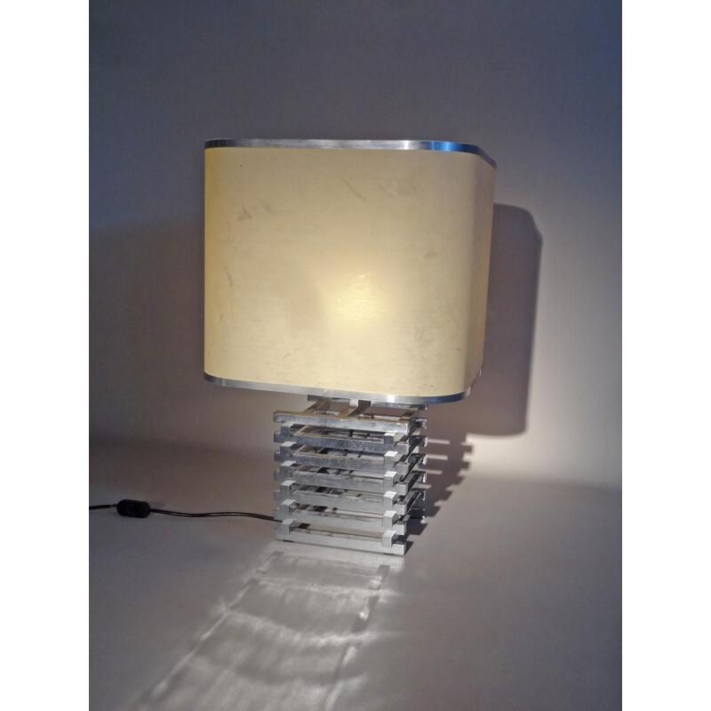 Vintage italian lamp in chromed metal 1970