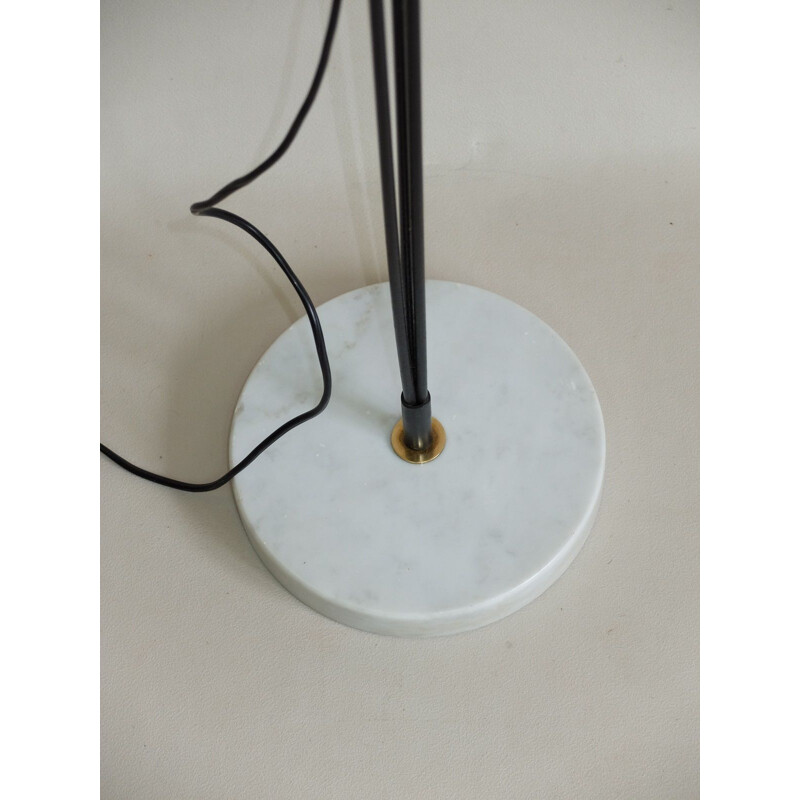 Vintage Stilnovo floorlamp in opaline glass and white marble