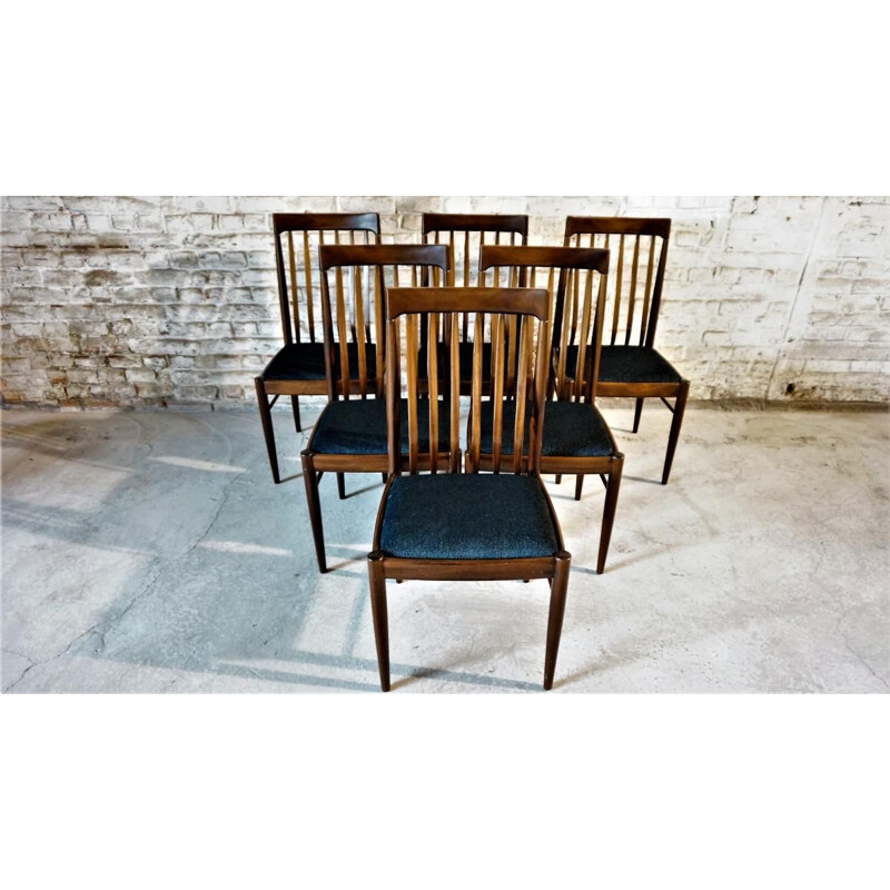 Set of 6 vintage Scandinavian chairs by H.W. Klein