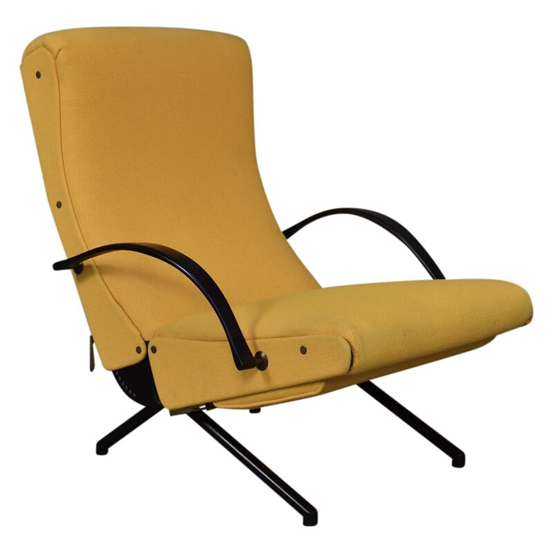 Fauteuil lounge vintage P40 jaune par Tecno