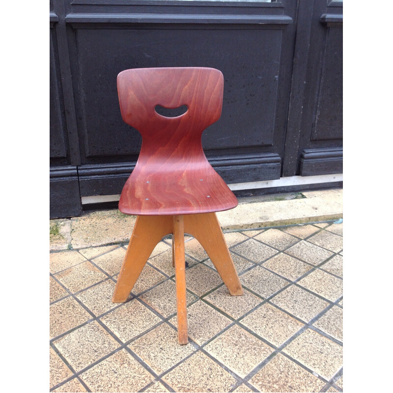 Chair of wooden school, Adam STEGNER - 1960s