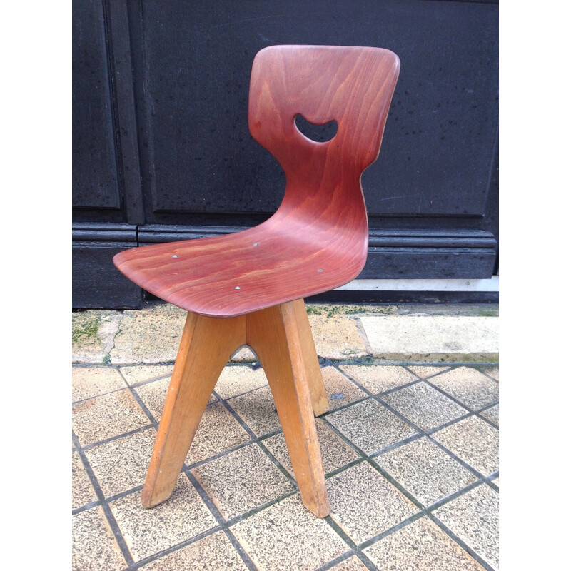 Chair of wooden school, Adam STEGNER - 1960s