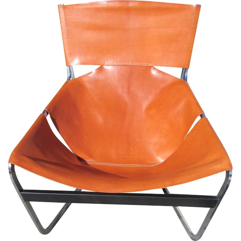 F444 leather armchair by Pierre Paulin 1960s