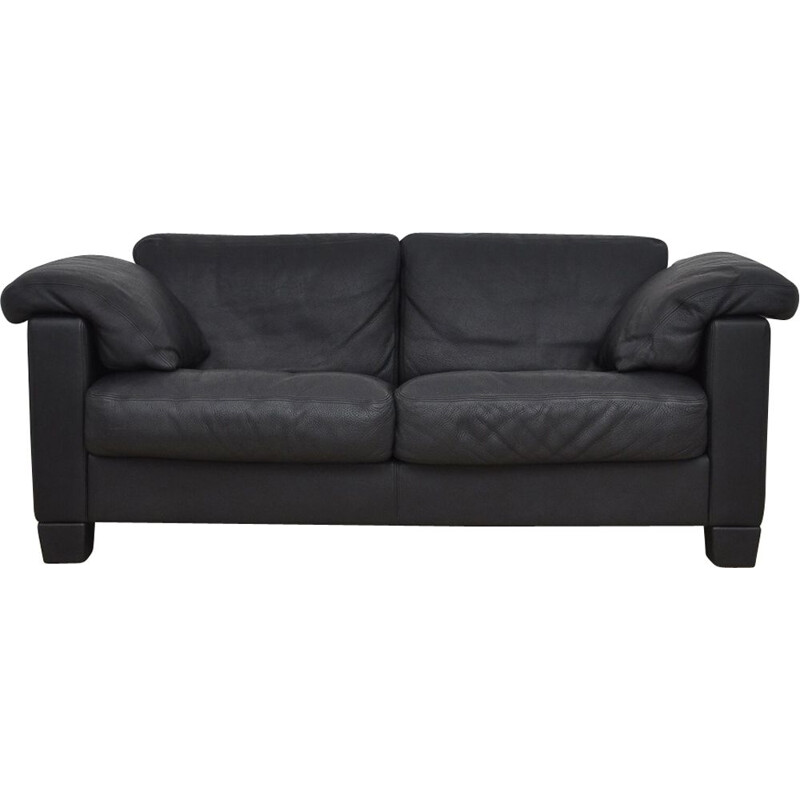 DS17 sofa in black leather from De Sede