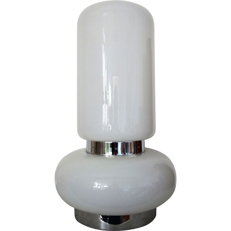 Vintage white lamp in Murano glass