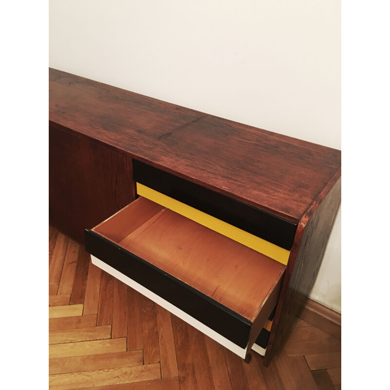 Aparador Vintage U 460 em Jiri Jiroutek amarelo e cinzento para Interier Praha