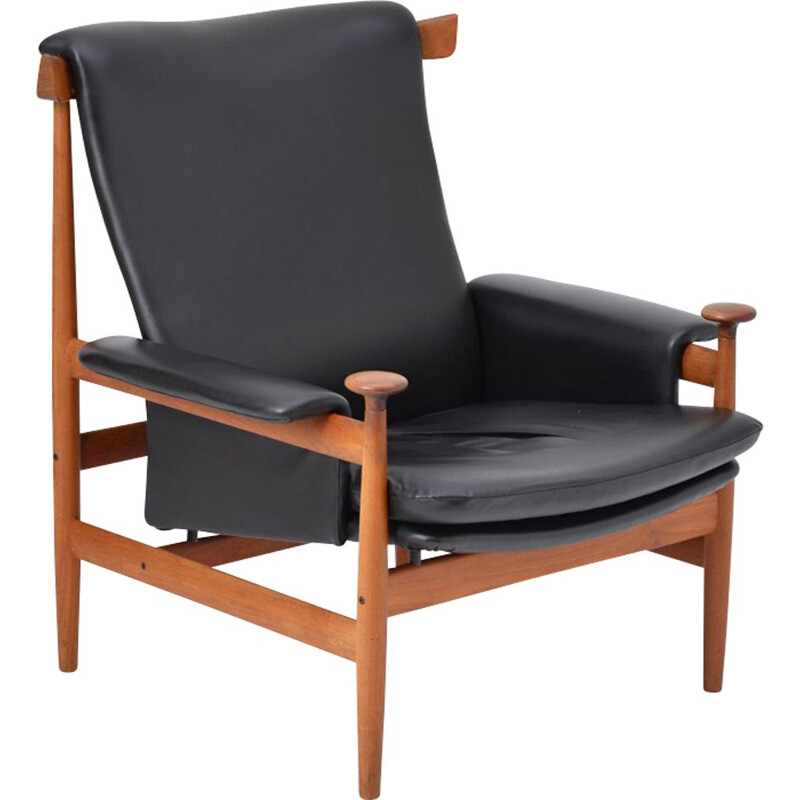Black Reupholstered Bwana Model 152 Lounge Chair by Finn Juhl for France & Son