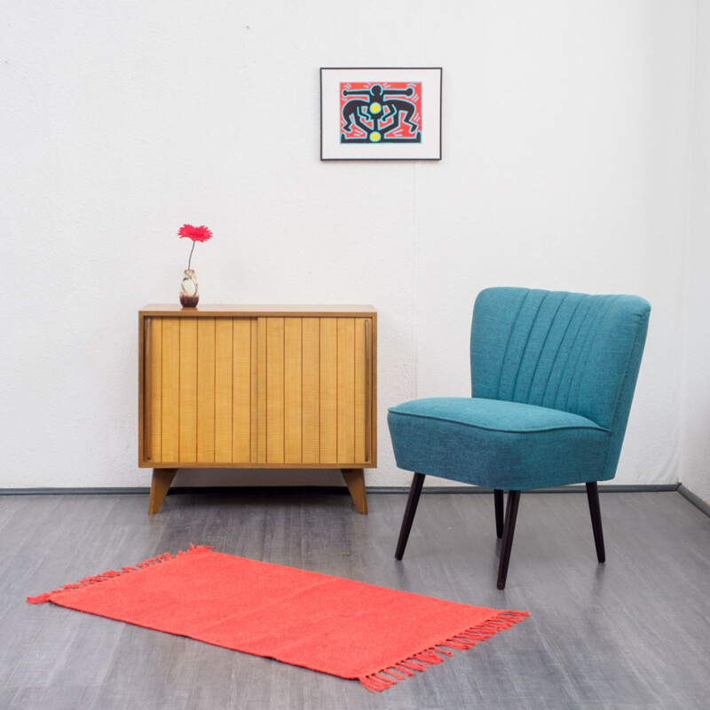 Vintage walnut dresser with sliding doors