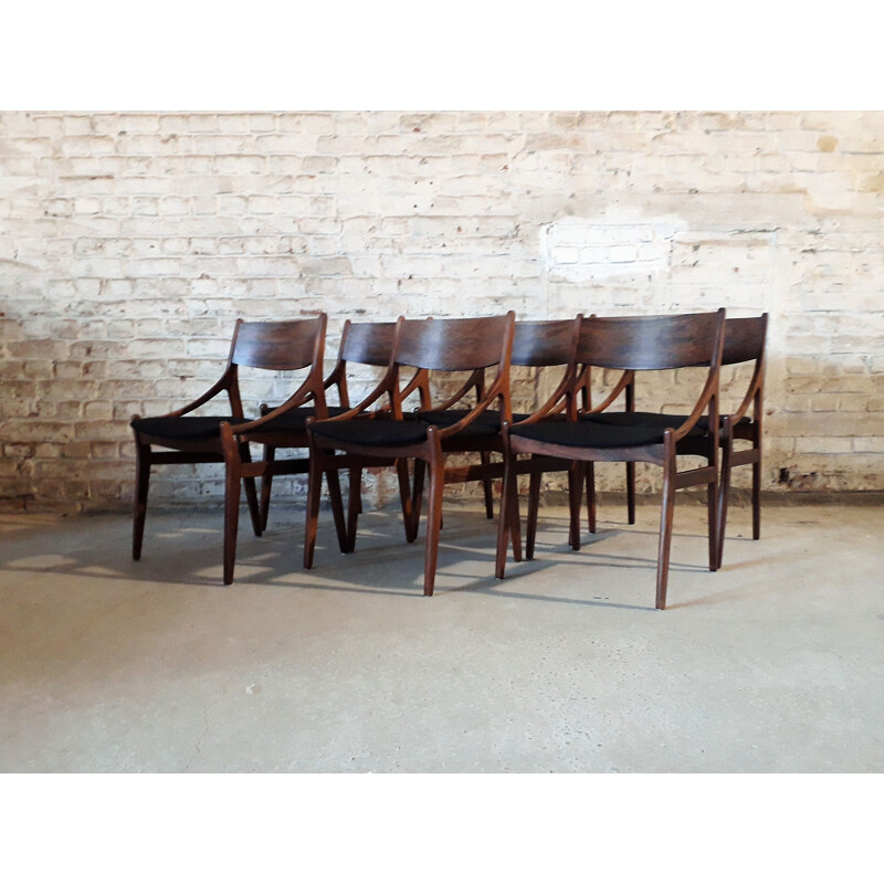 Set of 6 vintage rosewood chairs