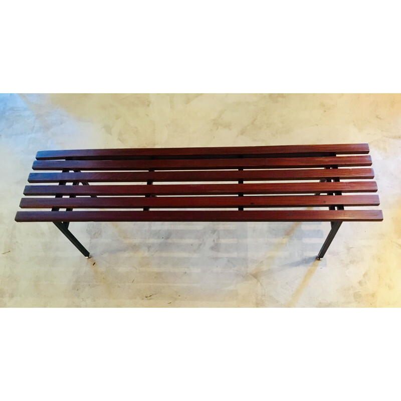 Vintage wood-slate bench