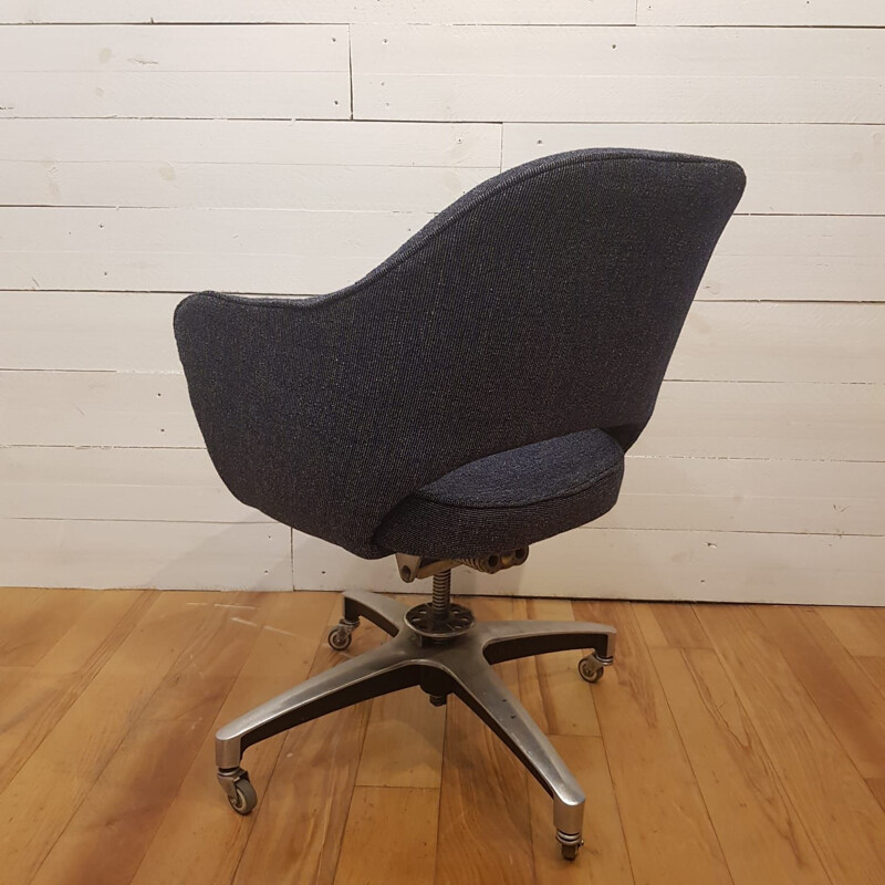 Vintage Swivel blue 71 S armchair for Knoll in steel and aluminium