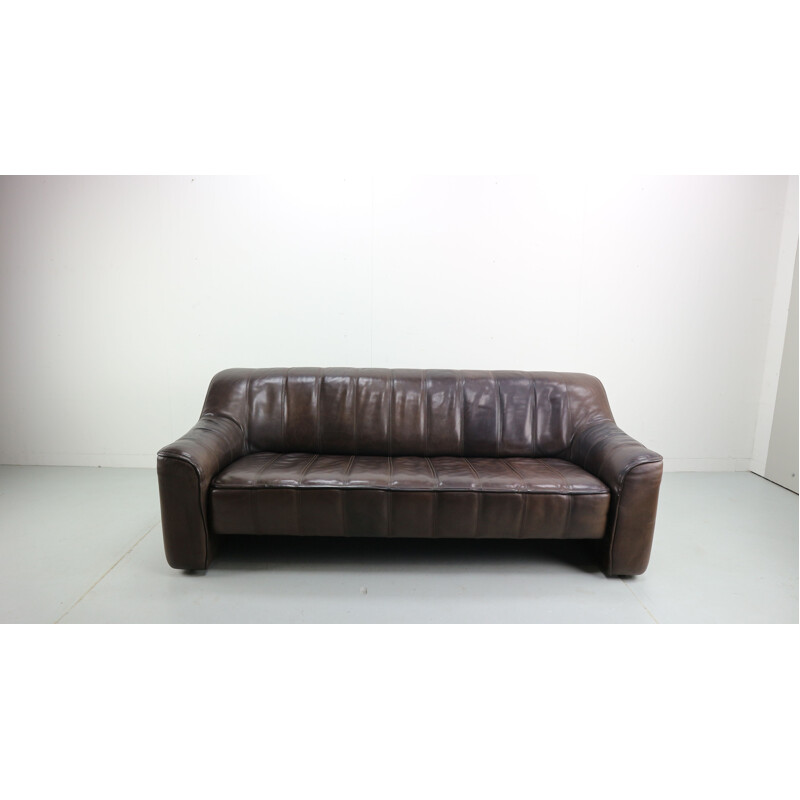 Vintage brown leather DS-44 sofa by De Sede 1970