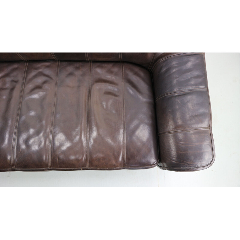 Vintage brown leather DS-44 sofa by De Sede 1970