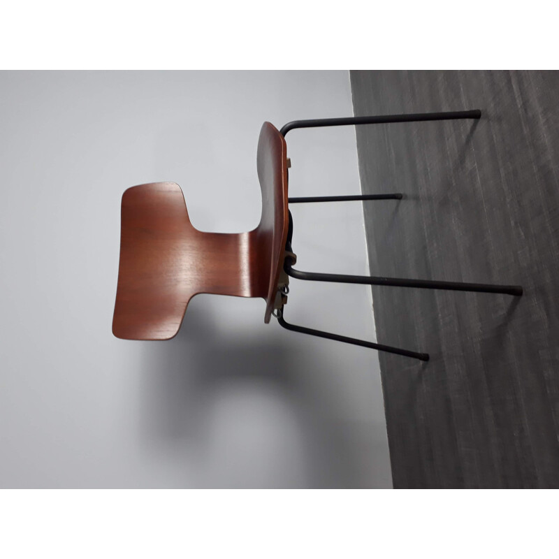 Set of 6 vintage Hammer 3103 chairs for Fritz Hansen in teak 1950