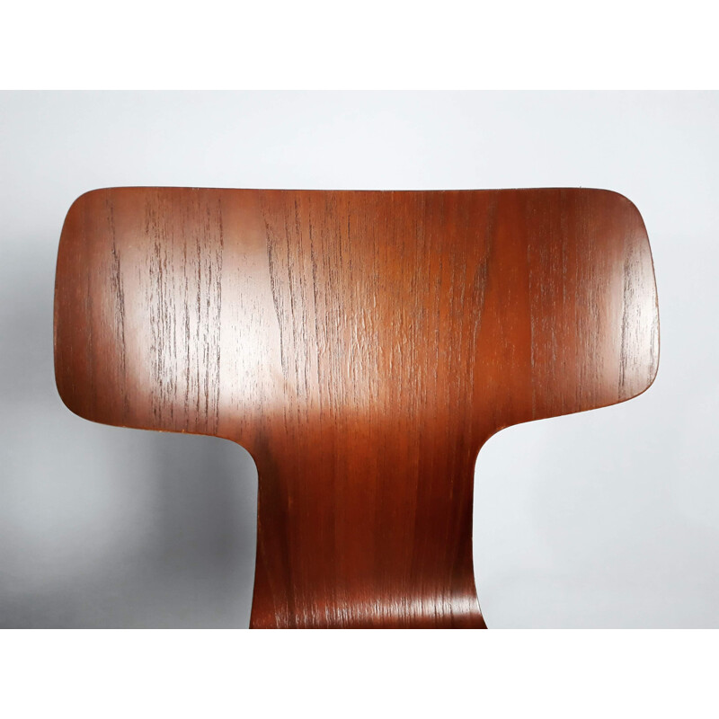 Set of 6 vintage Hammer 3103 chairs for Fritz Hansen in teak 1950