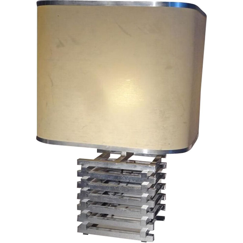 Vintage italian lamp in chromed metal 1970