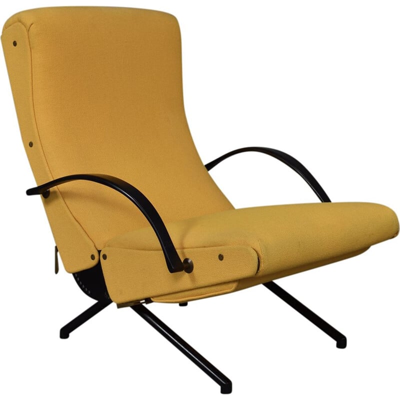 Vintage yellow lounge chair P40 by Tecno