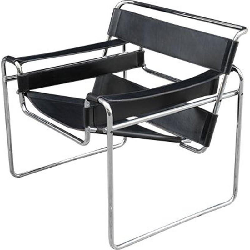 Vintage black Wassily chair by Marcel Breuer