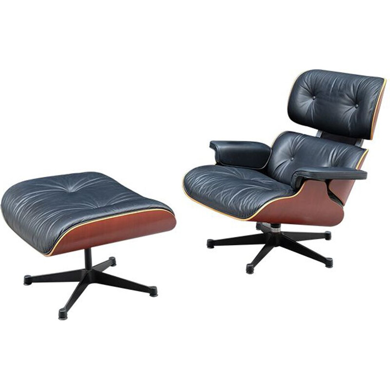 Vintage chair and ottoman by Ray & Charles Eames for Vitra