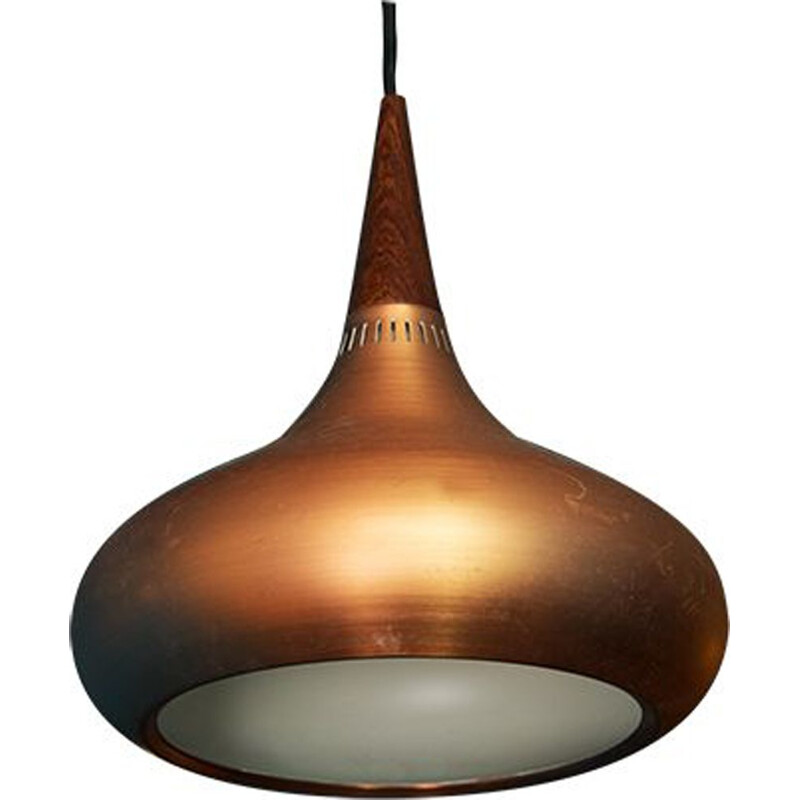 Vintage hanging lamp copper by Jo Hammerborg for Fog & Morup