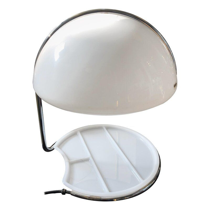 Vintage Space Age lamp for Harvey Guzzini in steel and plastic 1960