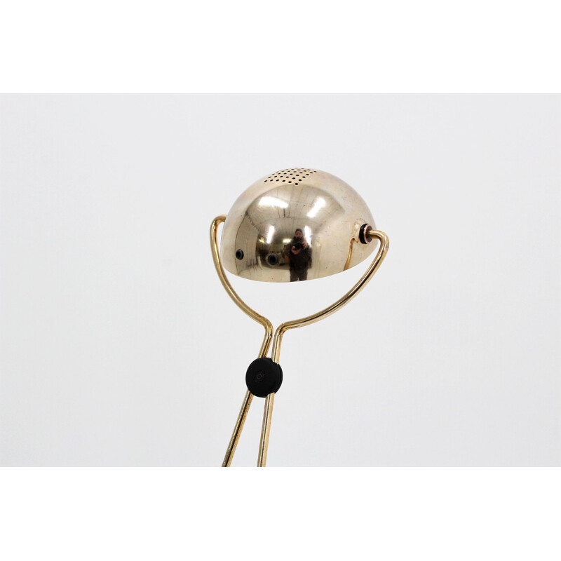 Vintage Meridiana lamp for Stefano Cevoli in brass and metal 1980