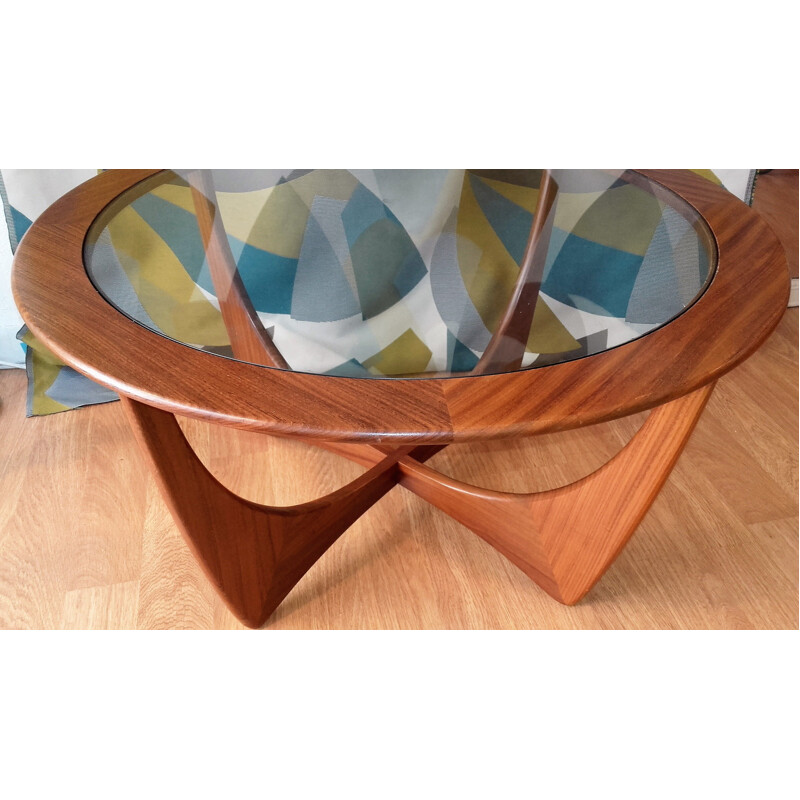 Vintage Astro scandinavian table for G-Plan  in teak and glass 1960