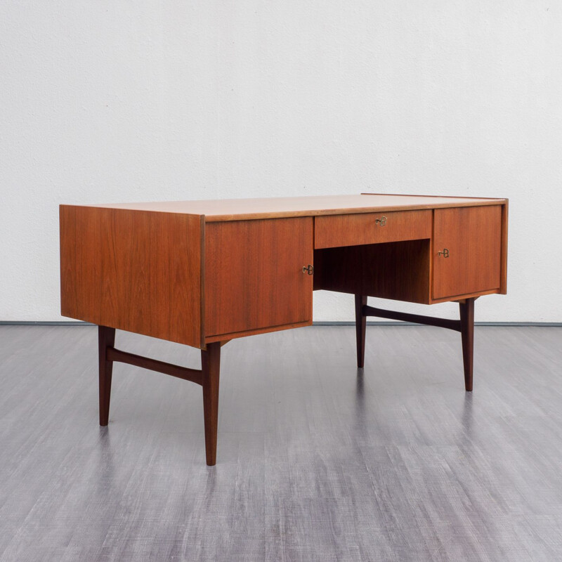 Vintage restored teak scandinavian desk 1960