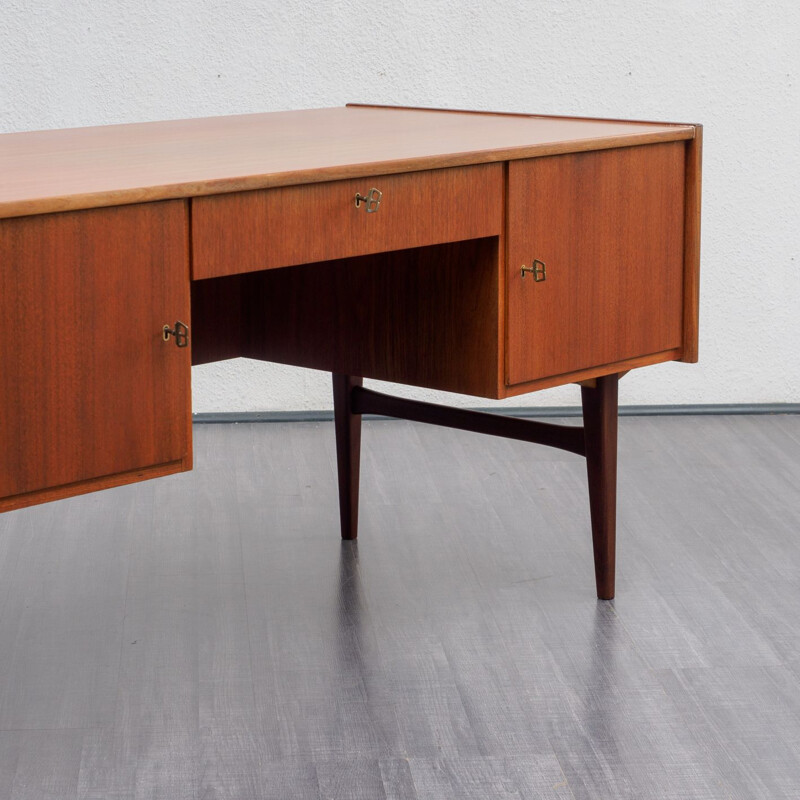 Vintage restored teak scandinavian desk 1960