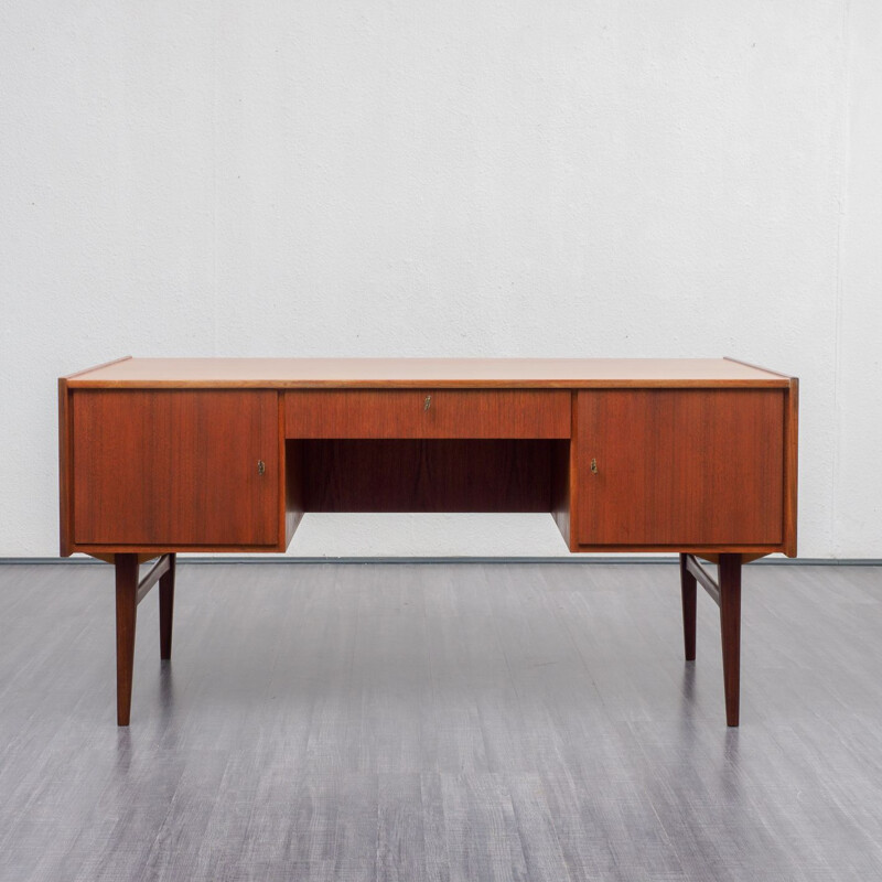 Vintage restored teak scandinavian desk 1960