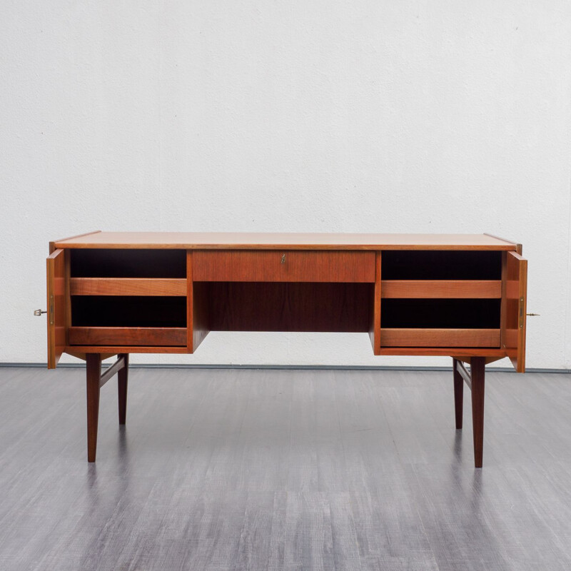 Vintage restored teak scandinavian desk 1960