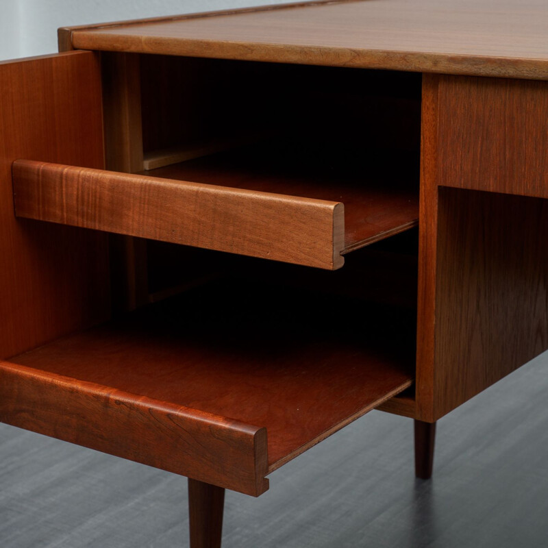 Vintage restored teak scandinavian desk 1960