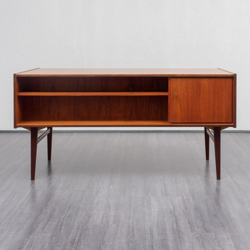 Vintage restored teak scandinavian desk 1960