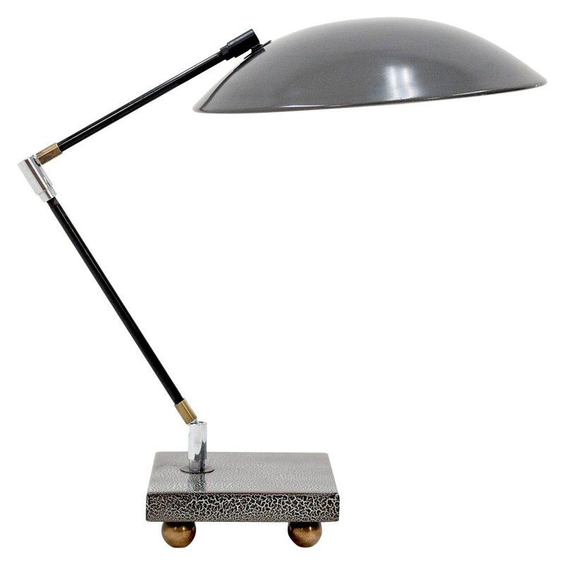 Vintage dutch metal desk lamp 1960