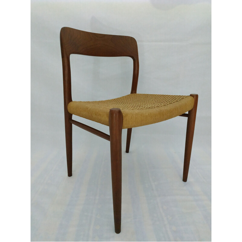 Set of 3 vintage scandinavian chairs by Moller in teak 1960