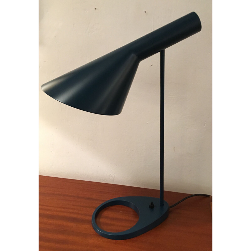 Lampe vintage AJ pour Poulsen en métal bleu pétrole 1960