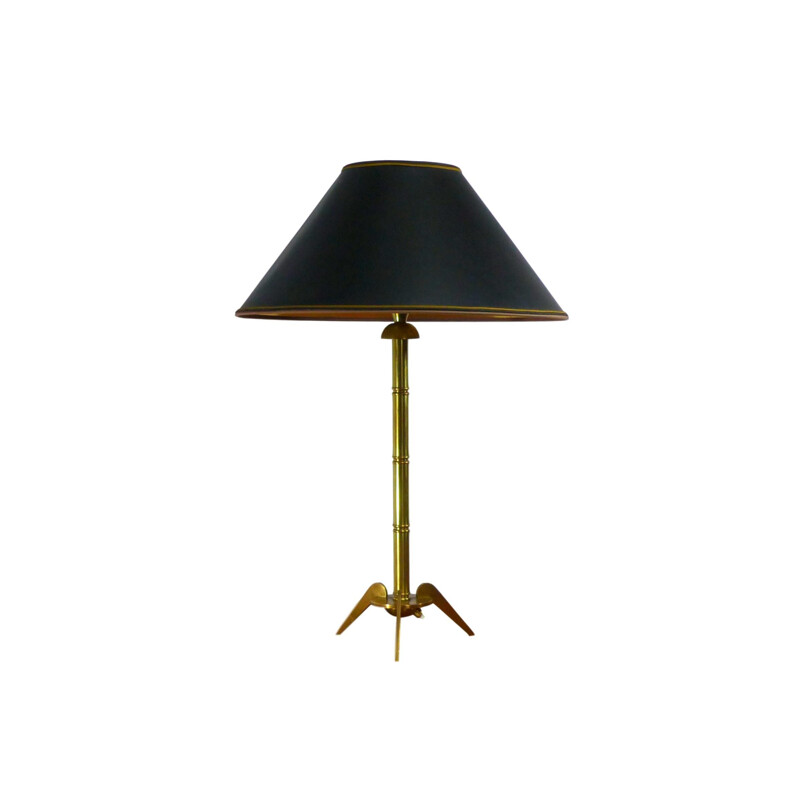 Vintage tripod table lamp in golden brass 1960