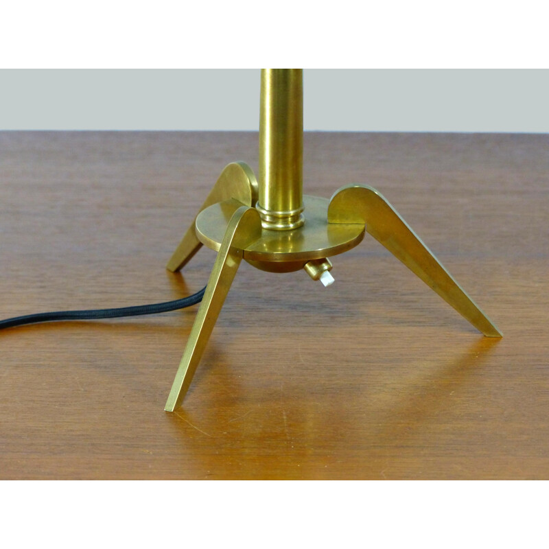 Vintage tripod table lamp in golden brass 1960