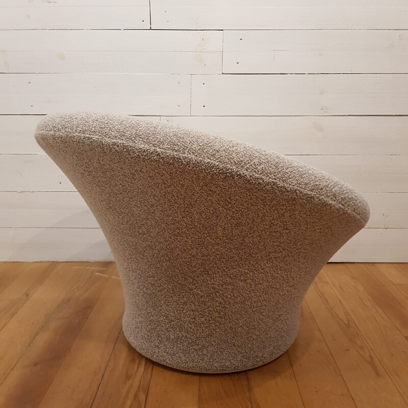 Vintage Mushroom F560 armchair for Artifort in gray wool and metal 1960