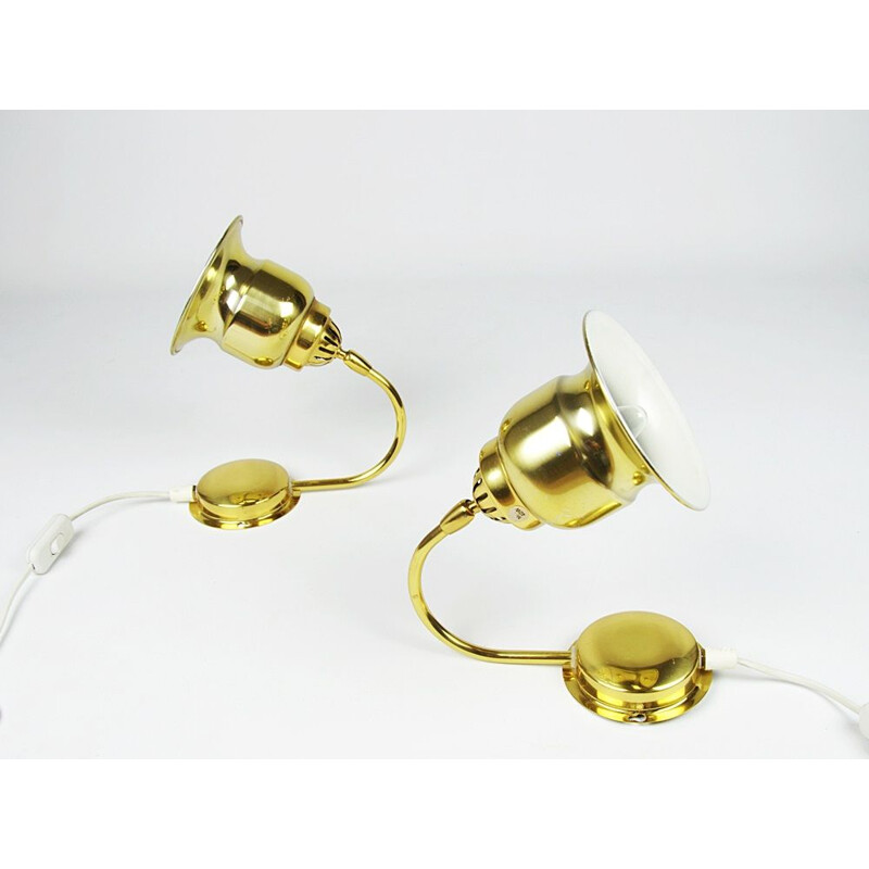 Pair of golden sconces by Dahlqvist & Johansson, Sweden