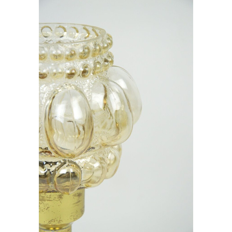 Bubble table lamp in golden brass and glass, 1970s