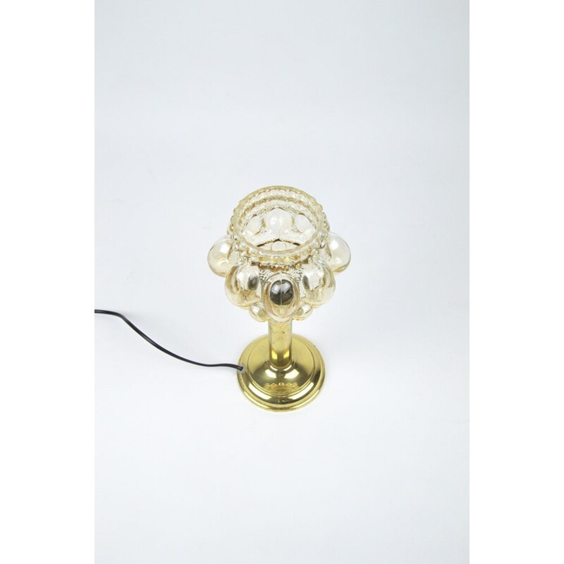 Bubble table lamp in golden brass and glass, 1970s