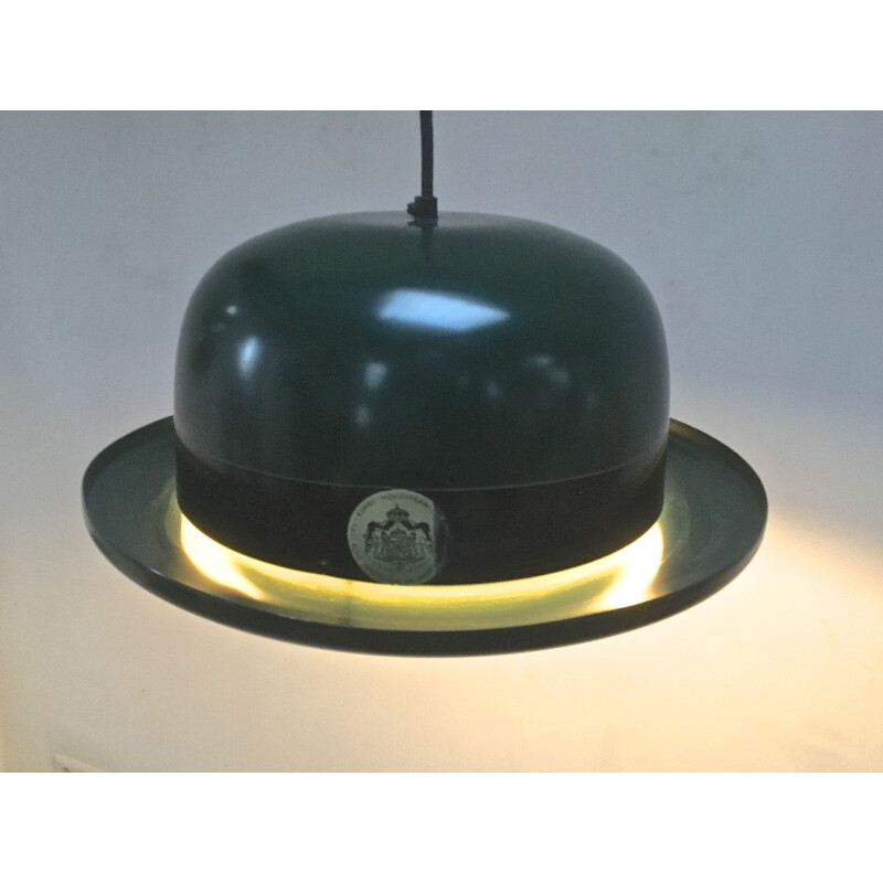 Vintage Bowler Hat pendant by Jakobsson in black aluminium