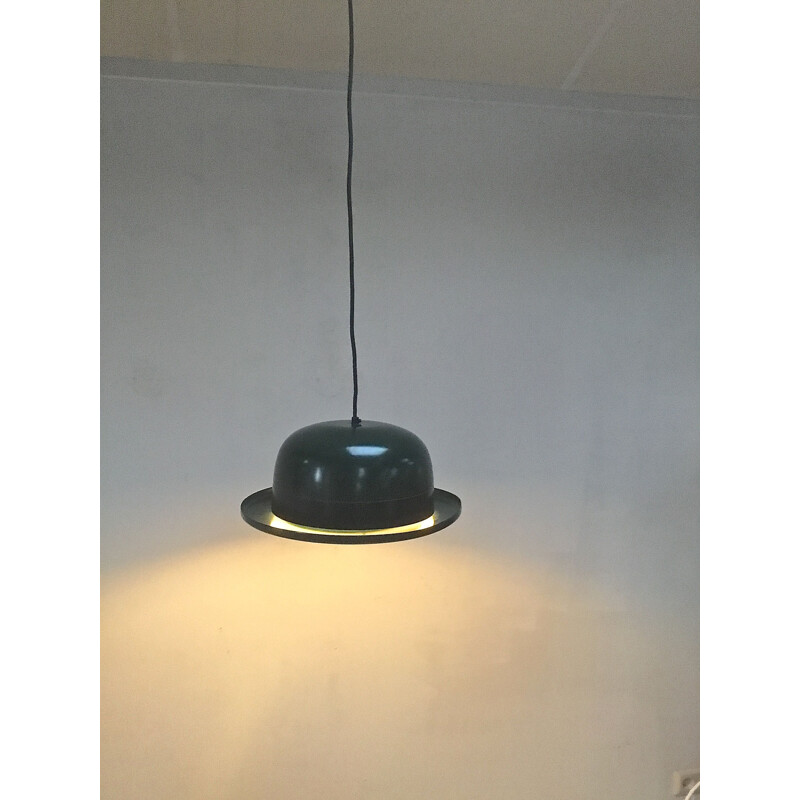 Vintage Bowler Hat pendant by Jakobsson in black aluminium