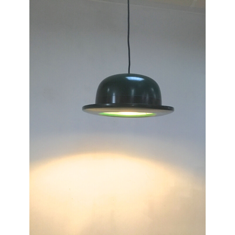 Vintage Bowler Hat pendant by Jakobsson in black aluminium