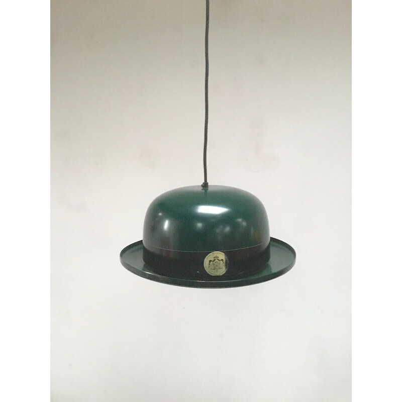 Vintage Bowler Hat pendant by Jakobsson in black aluminium