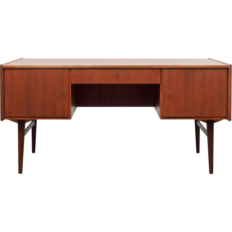 Vintage restored teak scandinavian desk 1960