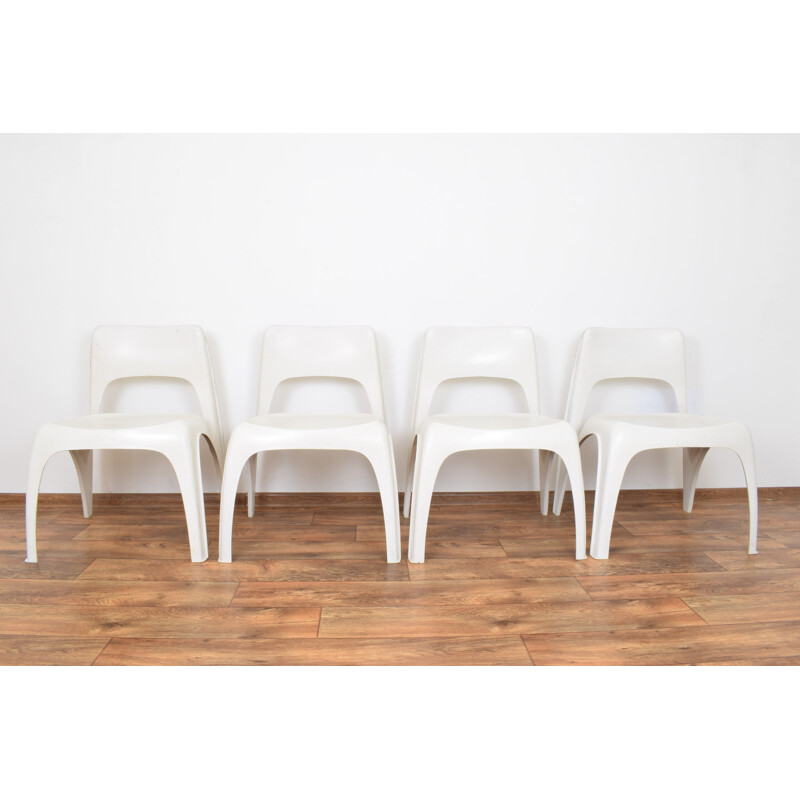 Set of 4 vintage chairs for Interplast in plastic 1970